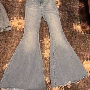 Free People Light Blue Wide Leg Jeans
